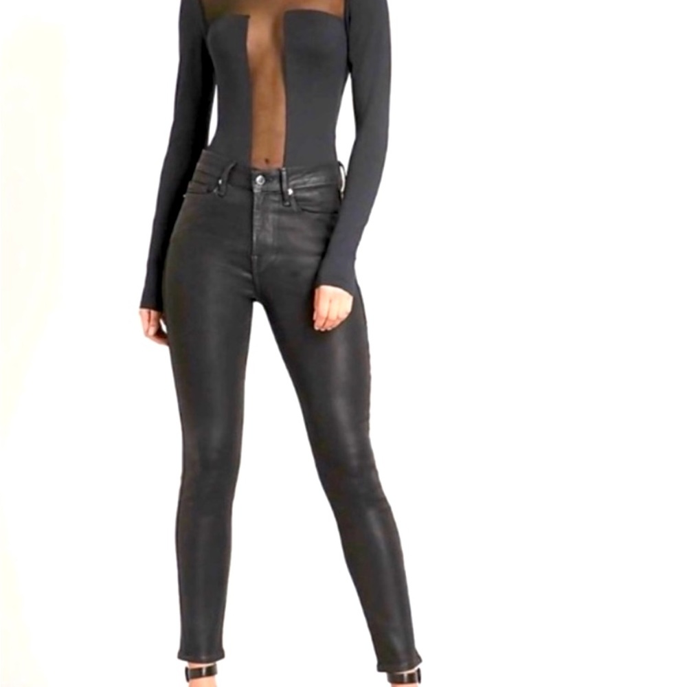 GOOD AMERICAN NWT Faux Leather Good Legs Skinny Jeans